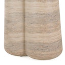 Aragats - Modern Faux Travertine Concrete Round Dining Table