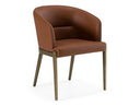 Aragon - Modern Brown Vegan Leather + Brass Dining Chair