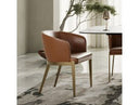 Aragon - Modern Brown Vegan Leather + Brass Dining Chair