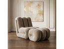 Archie - Modern Taupe Fabric Accent Chair + Ottoman