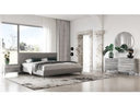 Aria - Italian Modern Multi Grey Bed and Two Nightstands