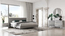 Aria - Italian Modern Multi Grey Bed and Two Nightstands