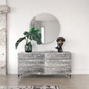 Aria - Italian Modern Multi Grey with texture Round Mirror