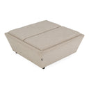 Aris - Modern Beige Fabric Ottoman with Storage & Castors, view 3