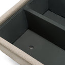 Aris - Modern Beige Fabric Ottoman with Storage & Castors, view 7