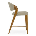 Arlo - Mid-Century Beige & Walnut Counter Chair