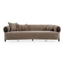 Arnaud - Modern Tan Fabric + Brown Oak Accent Chair