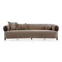 Arnaud - Modern Tan Fabric + Brown Oak Sofa