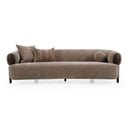 Arnaud - Modern Tan Fabric + Brown Oak Sofa