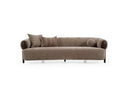 Arnaud - Modern Tan Fabric + Brown Oak Sofa