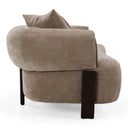 Arnaud - Modern Tan Fabric + Brown Oak Sofa