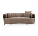 Arnaud - Modern Tan Fabric + Brown Oak Sofa