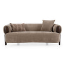 Arnaud - Modern Tan Fabric + Brown Oak Loveseat Sofa