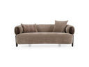 Arnaud - Modern Tan Fabric + Brown Oak Loveseat Sofa