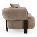 Arnaud - Modern Tan Fabric + Brown Oak Loveseat Sofa