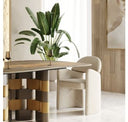 Ashley - Modern Glass + White Fiberglass Dining Table