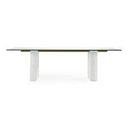 Ashley - Modern Glass + White Fiberglass Dining Table