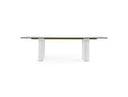 Ashley - Modern Glass + White Fiberglass Dining Table