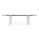 Ashley - Modern Glass + White Fiberglass Dining Table