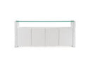 Ashley - Modern Glass + White Fiberglass Buffet