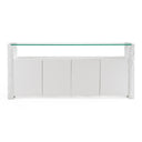 Ashley - Modern Glass + White Fiberglass Buffet