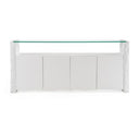 Ashley - Modern Glass + White Fiberglass Dining Table