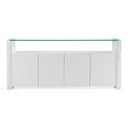 Ashley - Modern Glass + White Fiberglass Buffet