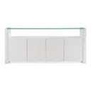 Ashley - Modern Glass + White Fiberglass Buffet