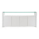 Ashley - Modern Glass + White Fiberglass Buffet