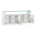 Ashley - Modern Glass + White Fiberglass Buffet
