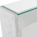 Ashley - Modern Glass + White Fiberglass Buffet