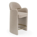 Ashley - Modern Beige Fabric + Brushed Brass Counter Chair