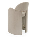 Ashley - Modern Beige Fabric + Brushed Brass Counter Chair