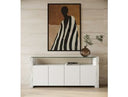 Ashley - Modern Glass + White Fiberglass Buffet