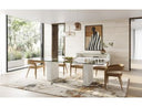 Ashley - Modern Glass + White Fiberglass Dining Table