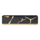 Aspen - Modern Black + Gold Bed + Nightstands