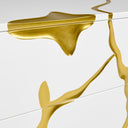 Aspen Modern Wide White and Gold Nightstand