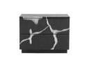 Aspen - Modern Matte Brown Ash & Silver Nightstand
