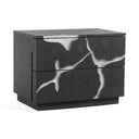 Aspen - Modern Matte Brown Ash & Silver Nightstand