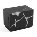 Aspen - Modern Matte Brown Ash & Silver Nightstand