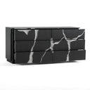 Aspen - Modern Matte Brown Ash & Silver Dresser