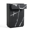 Aspen - Modern Matte Brown Ash & Silver Chest