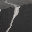 Aspen - Modern Matte Brown Ash & Silver TV Stand