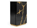 Aspen - Modern Black & Gold Wide Chest