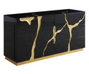 Aspen - Modern Black + Gold 4-Piece Bedroom Set