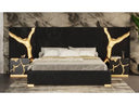 Aspen - Modern Black + Gold 4-Piece Bedroom Set