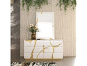 Aspen Modern Wide White and Gold Dresser