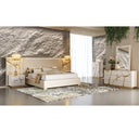 Aspen - Modern Beige + White + Gold 4-Piece Bedroom Set