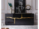 Aspen - Modern High Gloss Black & Gold Buffet