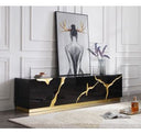 Aspen - Modern Black + Gold 4-Piece Bedroom Set